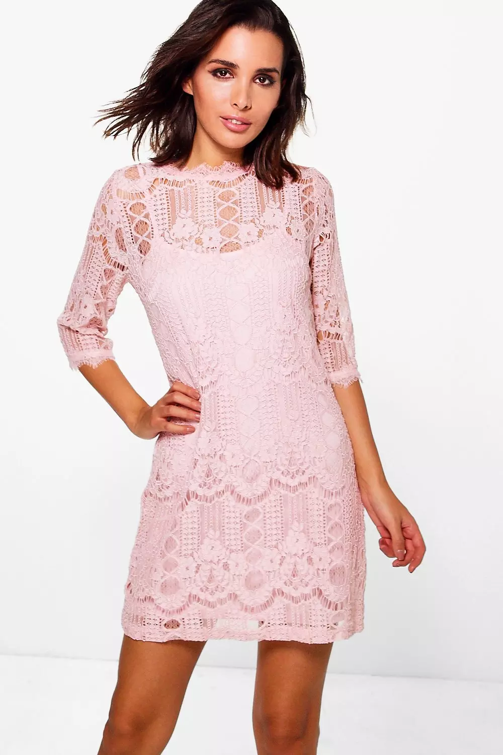 Boohoo eyelash outlet lace dress