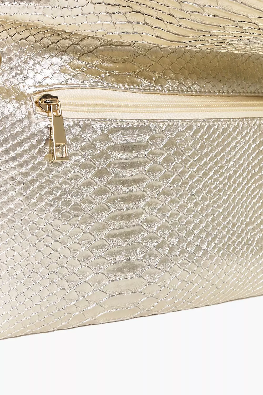 Gold Lara Snake Effect Fold Over Clutch Bag alternative image