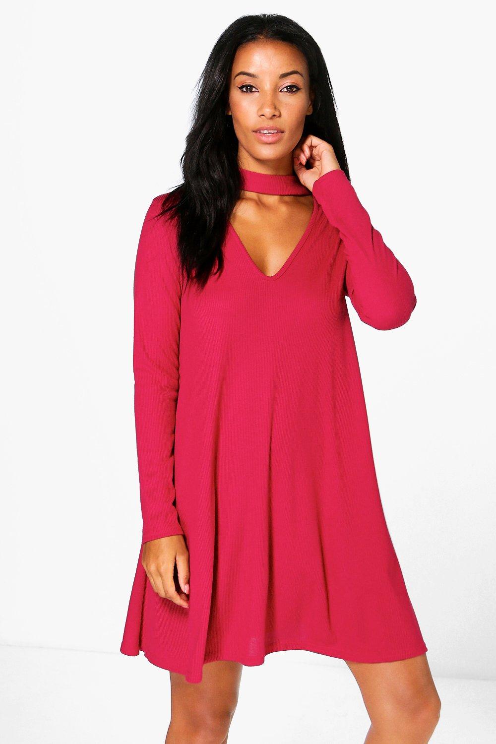 boohoo knitted swing dress