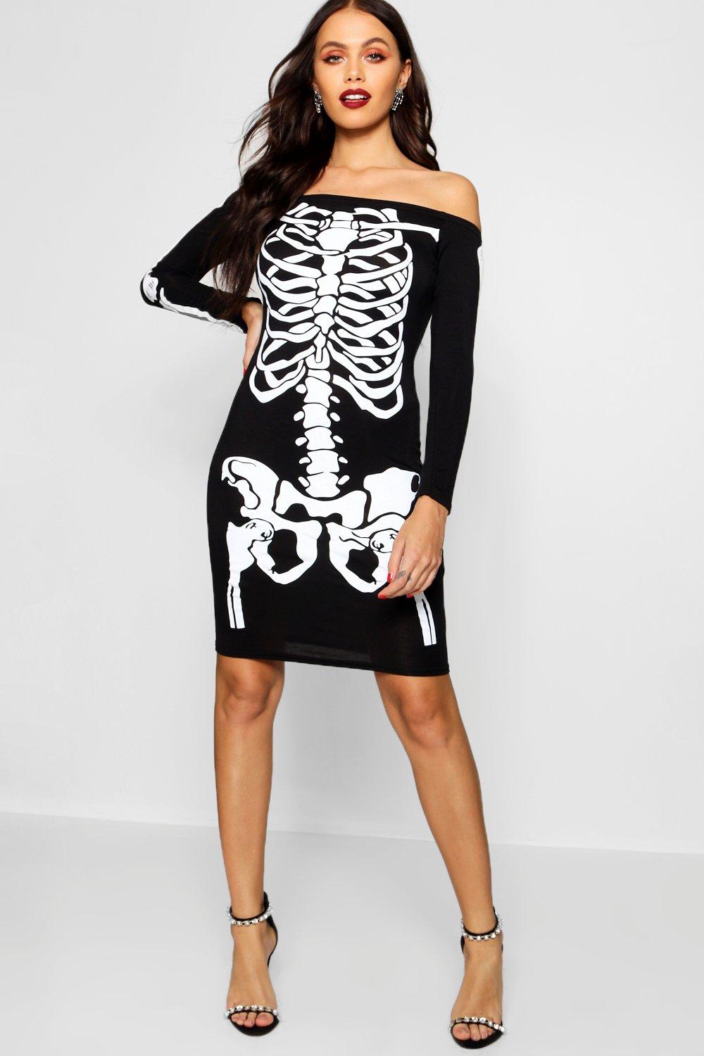 skeleton bodycon dress