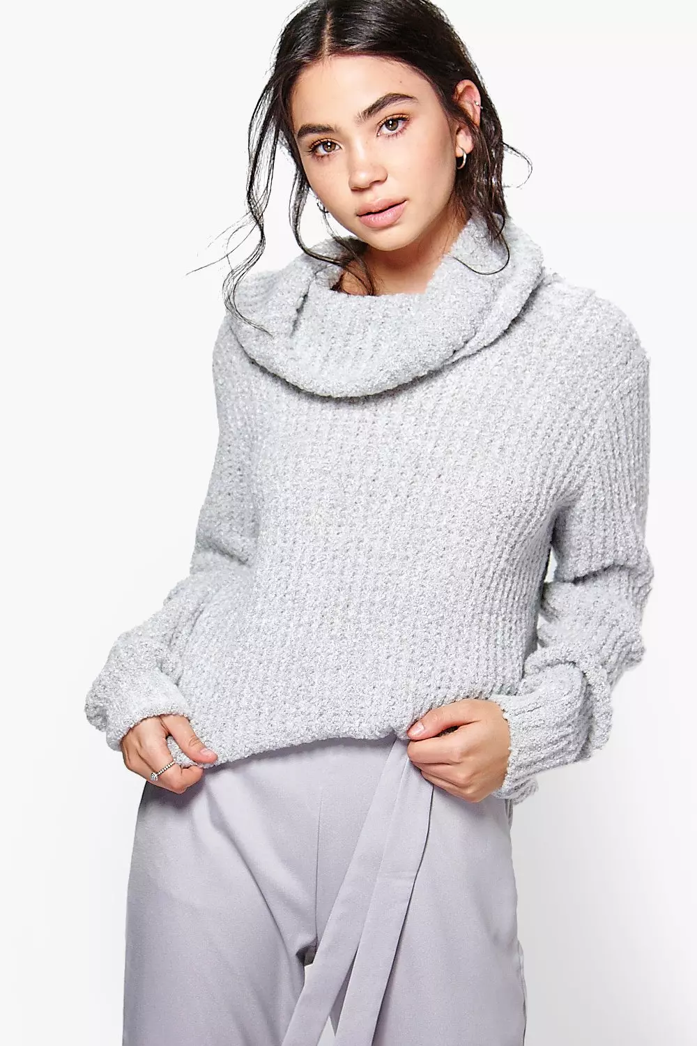 Cropped cowl 2025 neck sweater