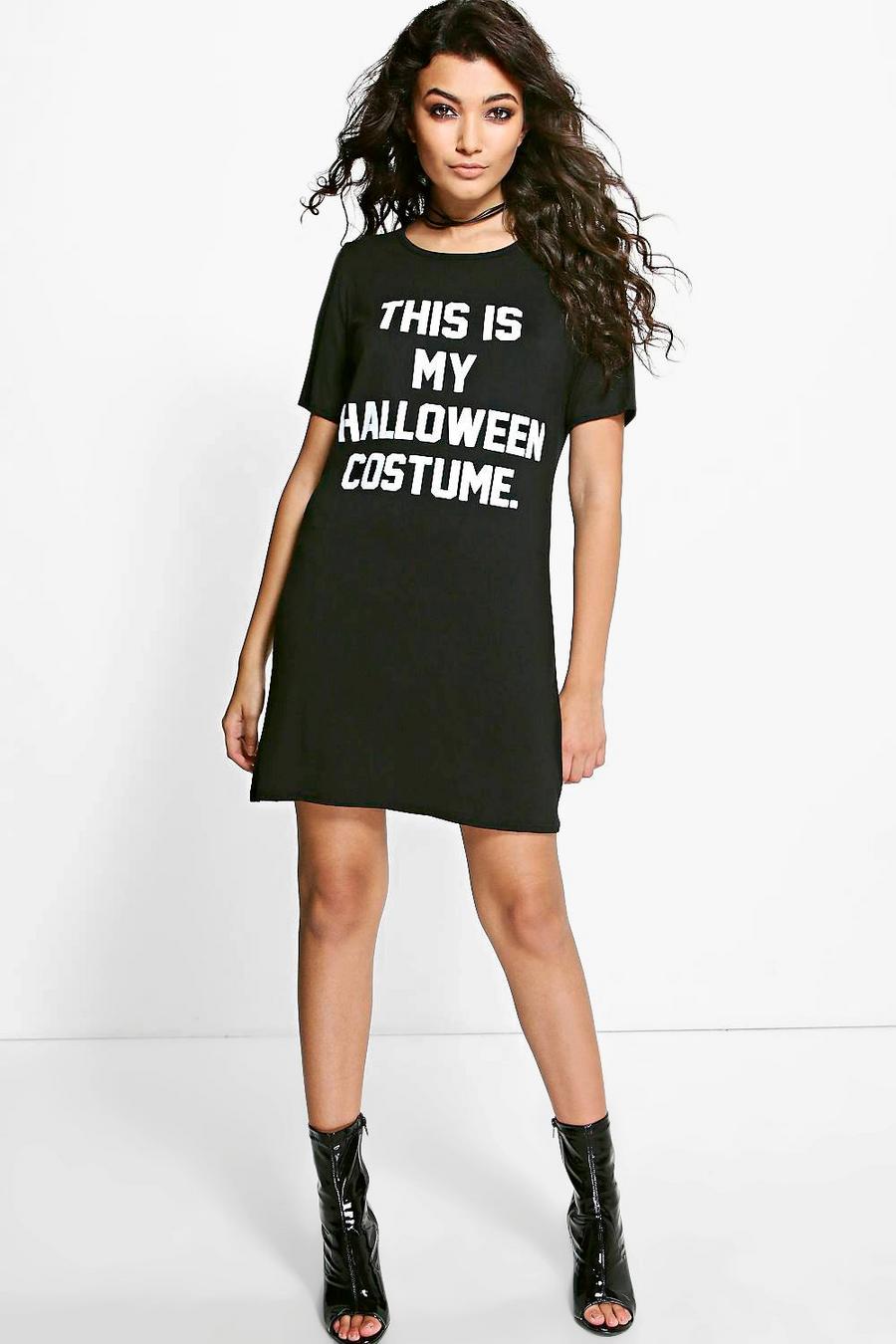 vestido estilo camiseta de disfraz para halloween emily, Negro image number 1