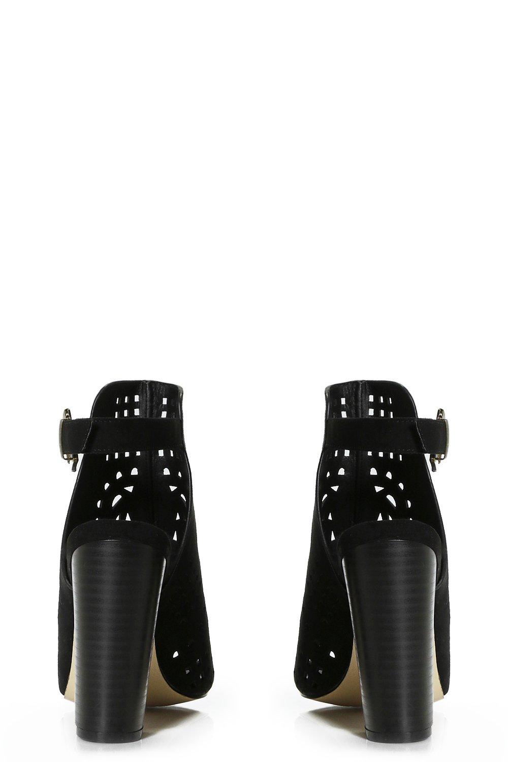 Clara Peeptoe Laser Cut Shoe Boot boohoo DK
