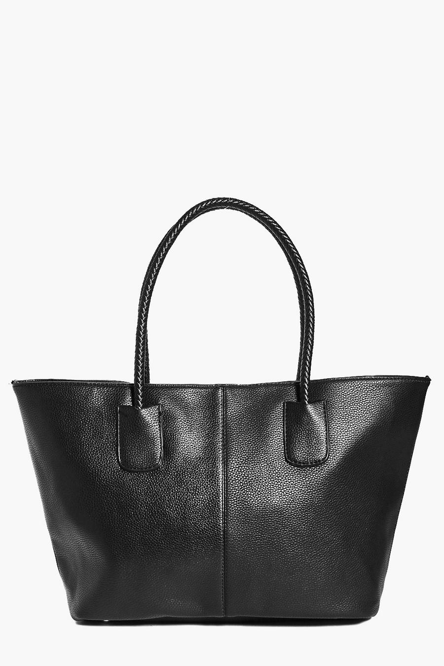 Black Lena Plait Handle Oversized Day Bag image number 1