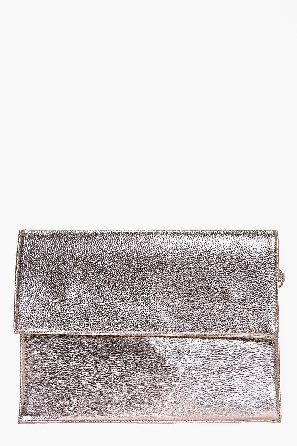 rose gold clutch bag boohoo