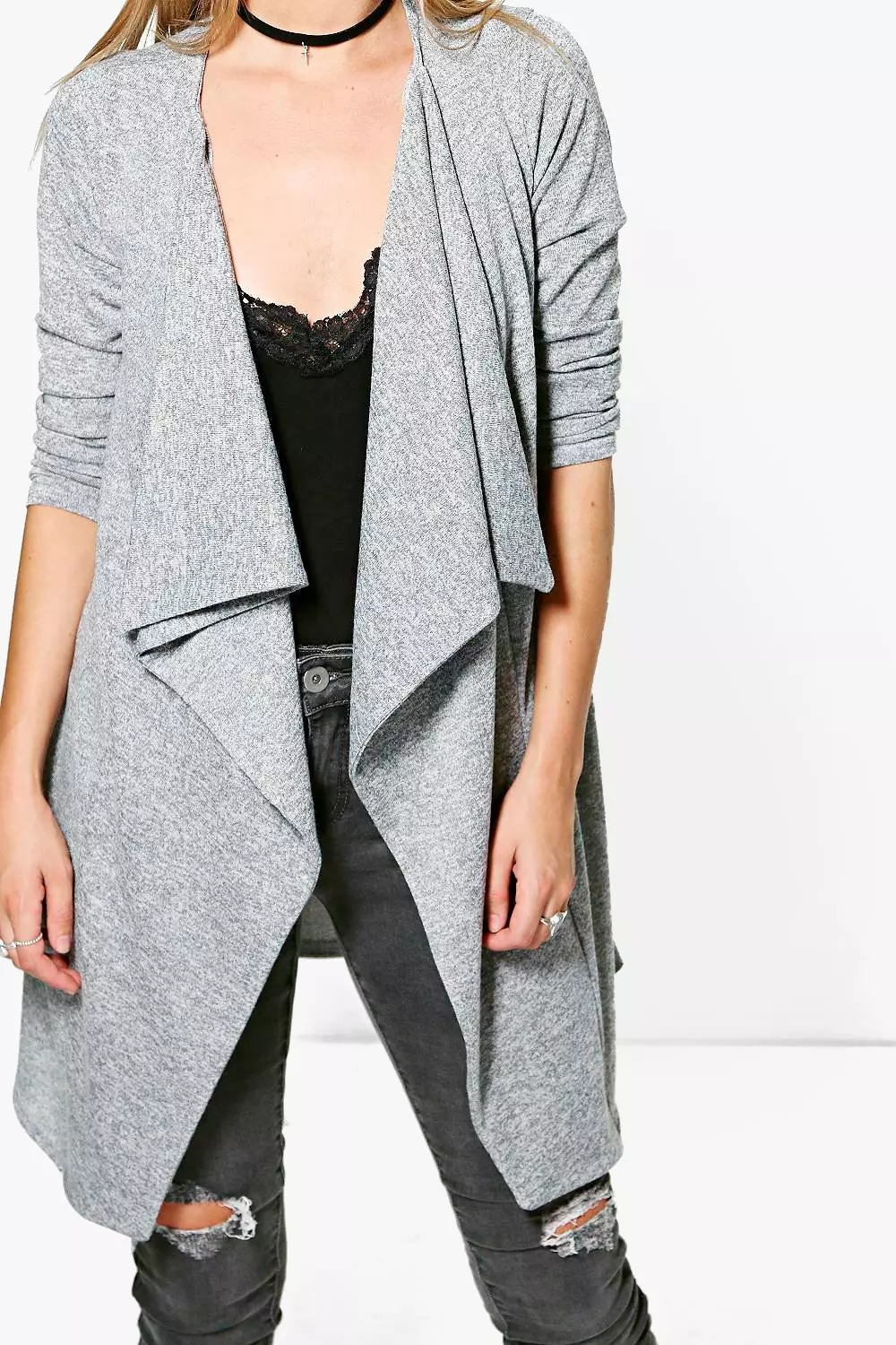 Boohoo waterfall cardigan sale