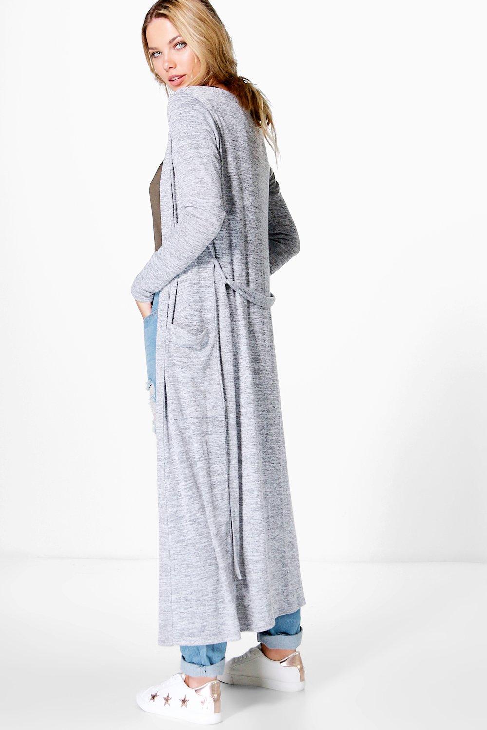 belted maxi cardigan