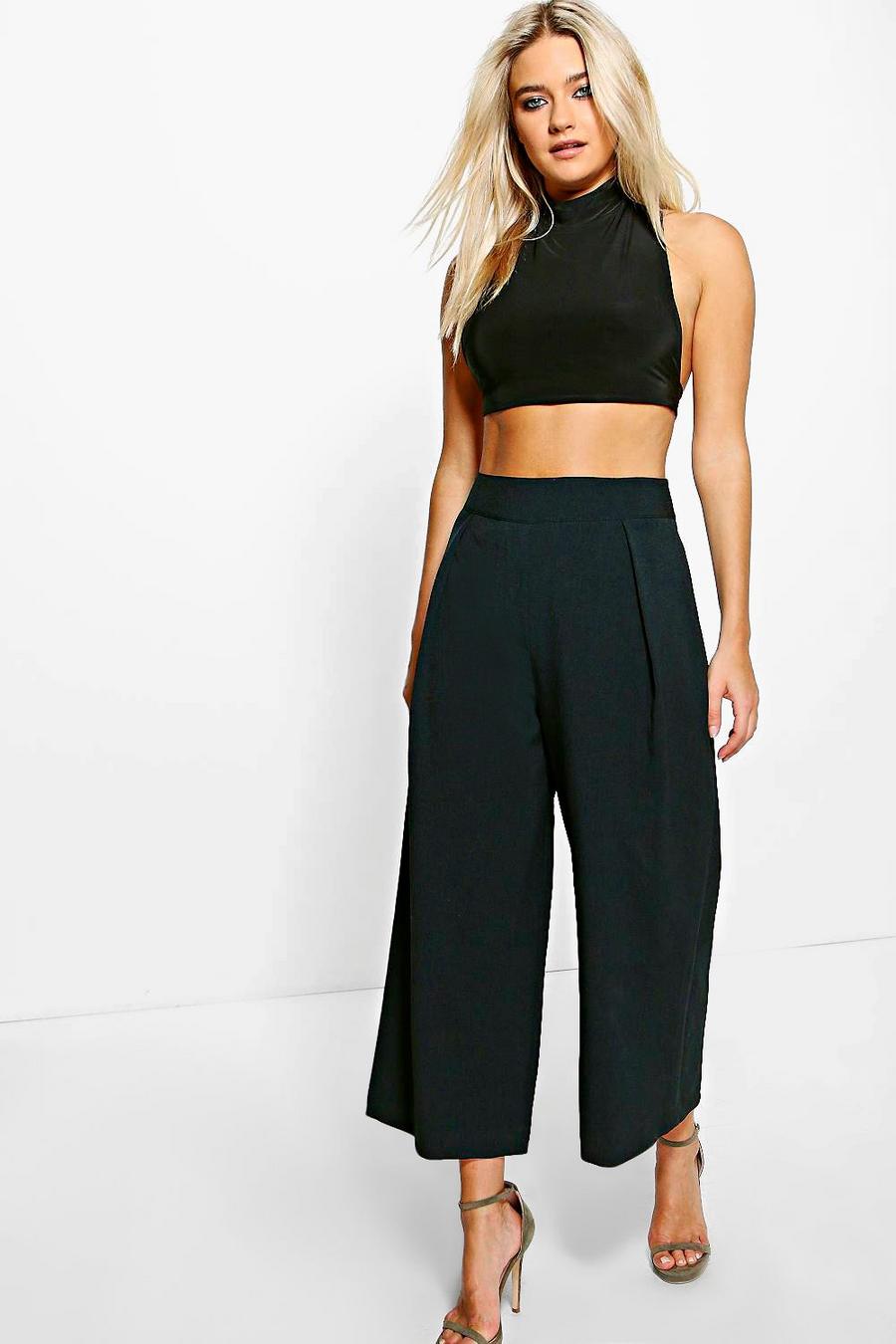 Sierra Pleat Front Woven Wide Leg Culottes image number 1