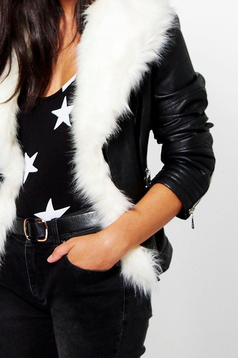 Vintage Look Faux Leather Crop Moto Jacket