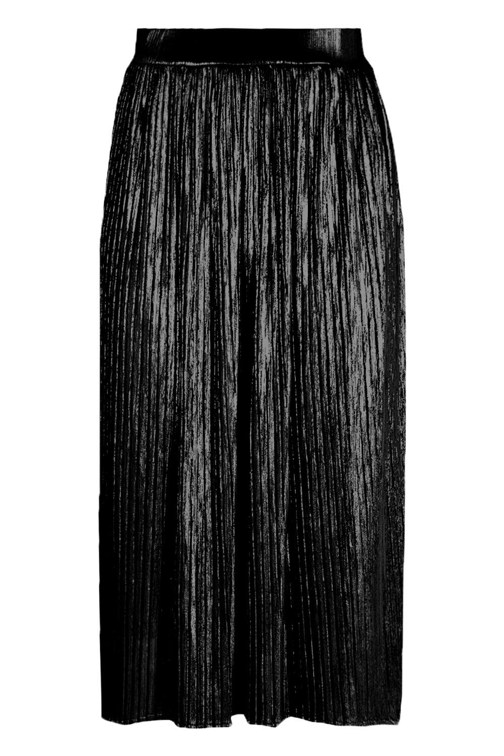 Metallic pleated hotsell midi skirt halogenåº