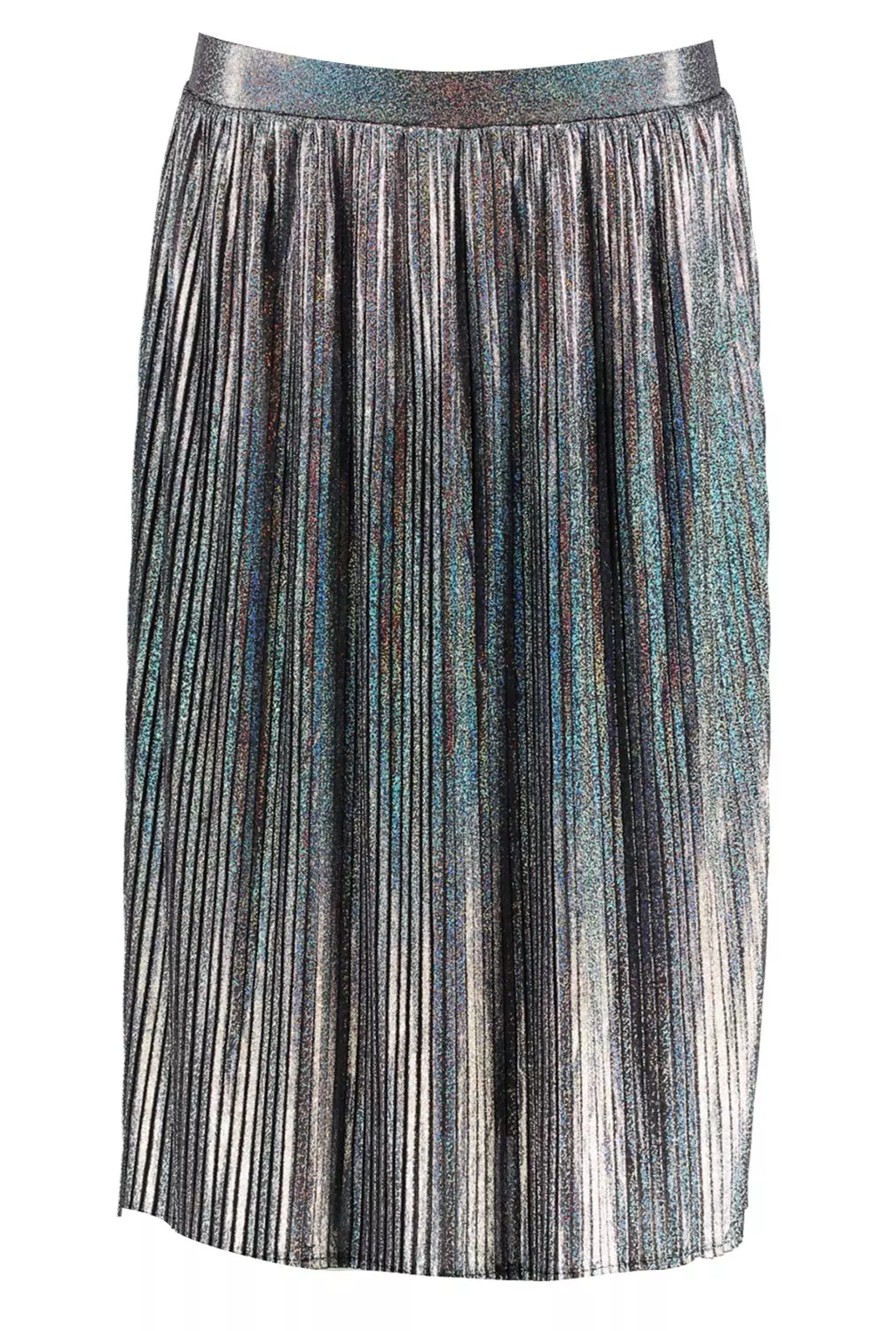 Holographic shop pleated skirt