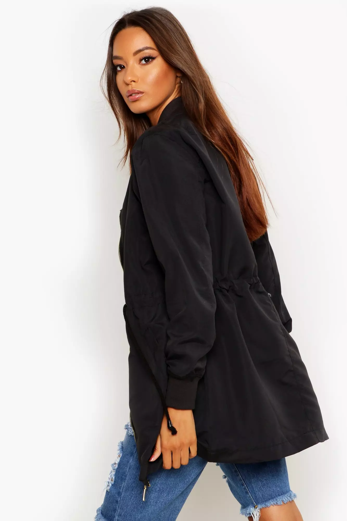 Black Longline Ma1 Bomber Jacket alternative image