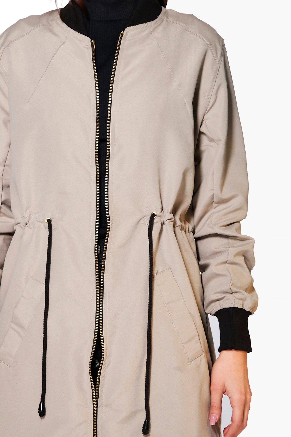 Womens longline bomber on sale jacket