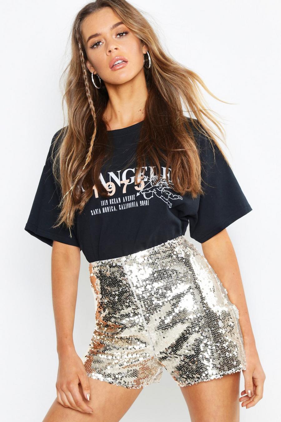Gold Boutique  All Over Sequin Shorts image number 1