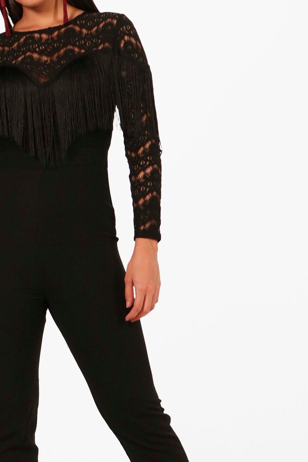 lace tassel jumpsuit