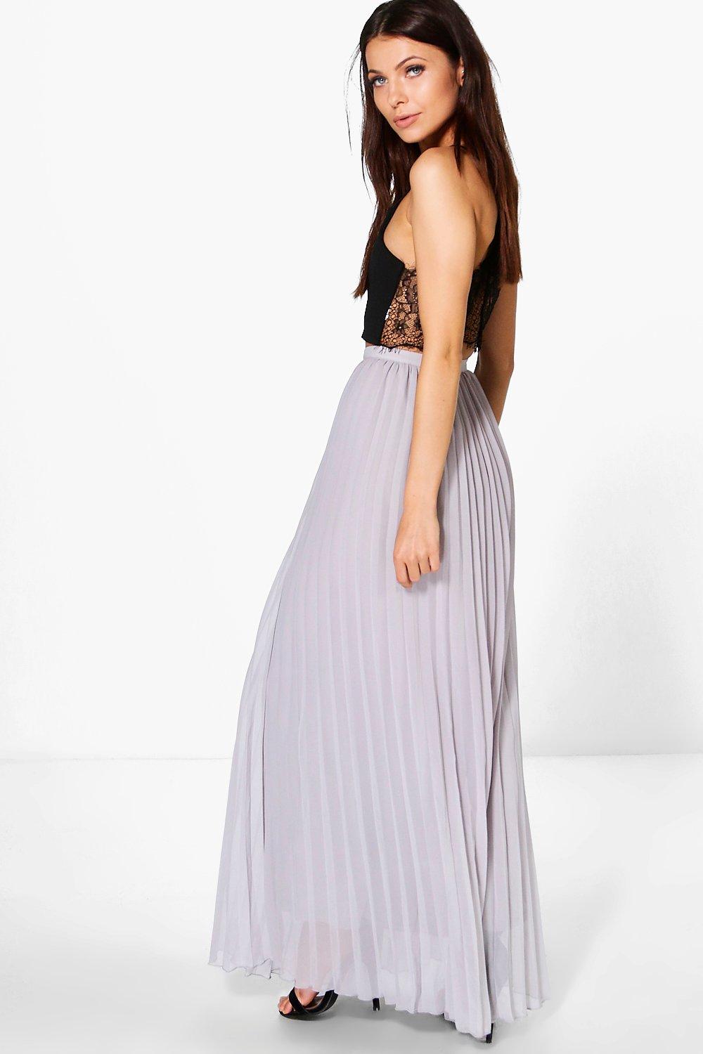 Chiffon Pleated Maxi Skirt