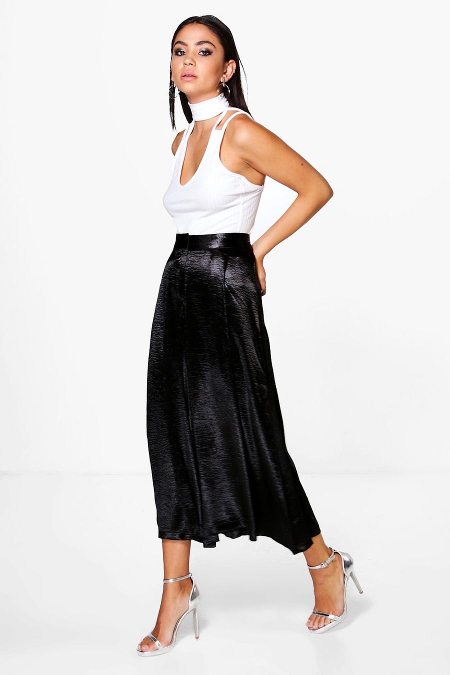 Amelle Pleat Front Tailored Satin Culottes image number 1