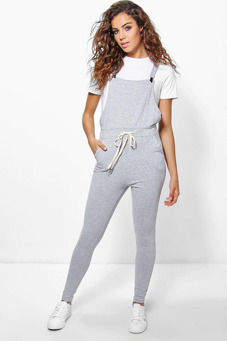 Grey Lois Ponte Dungaree Casual Jumpsuit image number 1