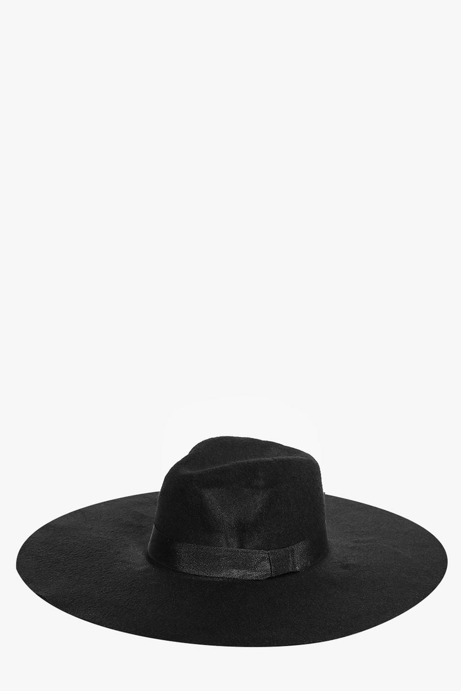 sombrero fedora de ala ancha Anna, Negro image number 1