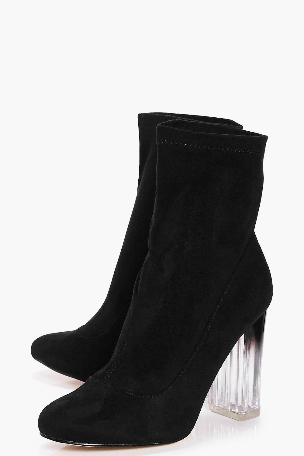 bottines femme talon transparent