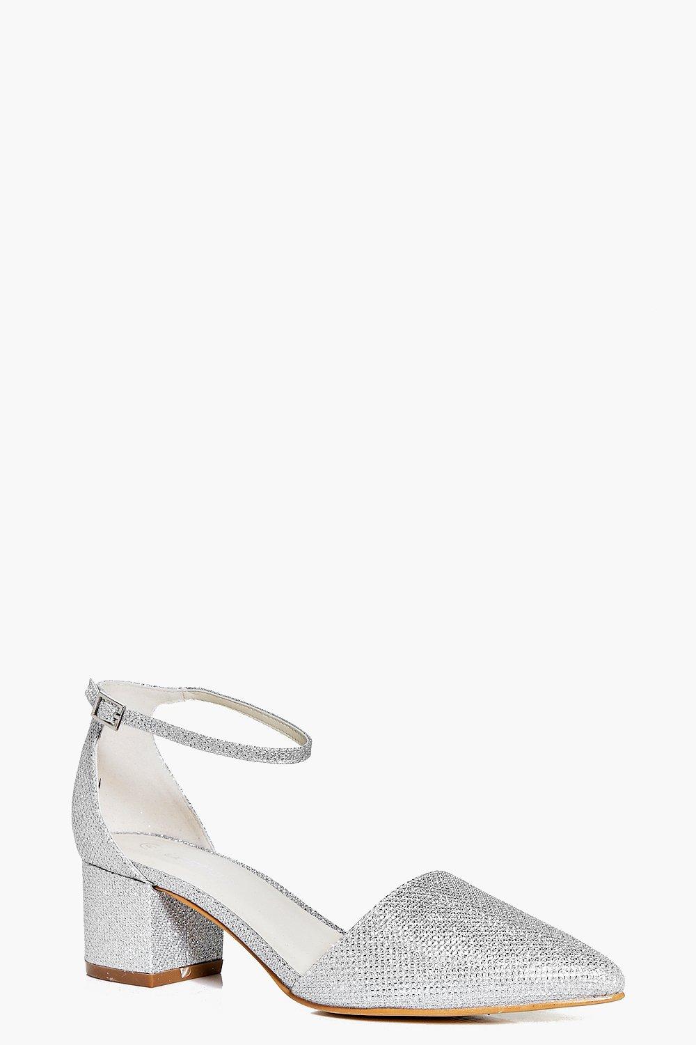 boohoo silver block heels