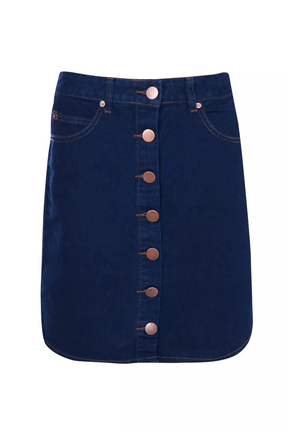 Sally Button Through Indigo Denim Skirt alternative image