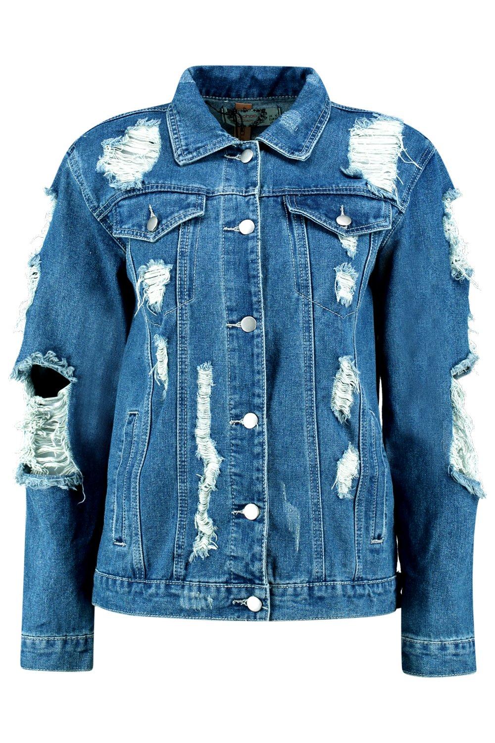 dark distressed denim jacket
