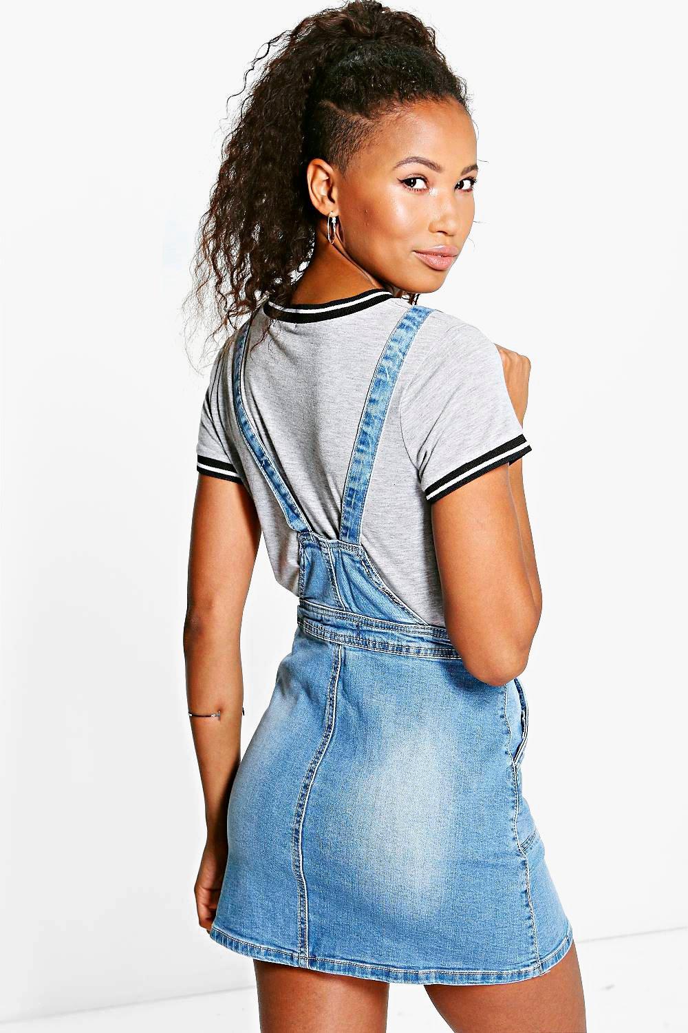 Boohoo top dungaree dress