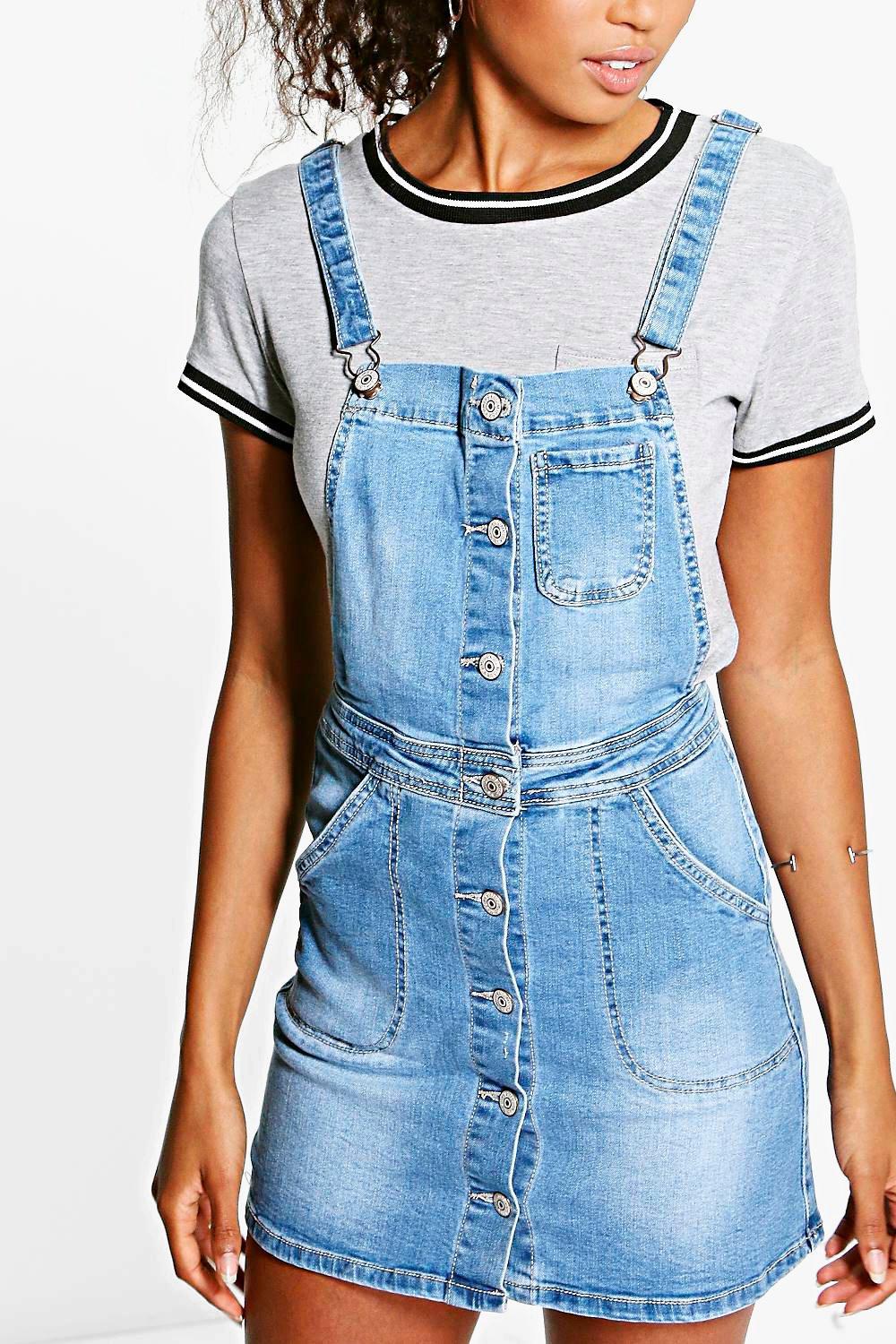 dungaree dress boohoo