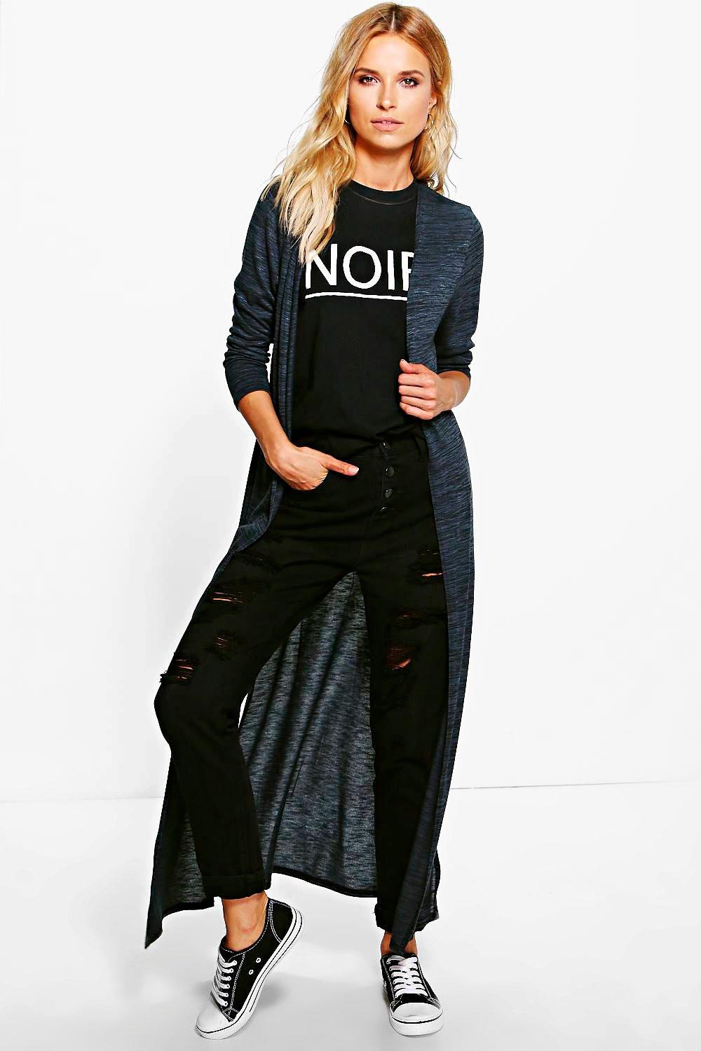 fine knit maxi cardigan