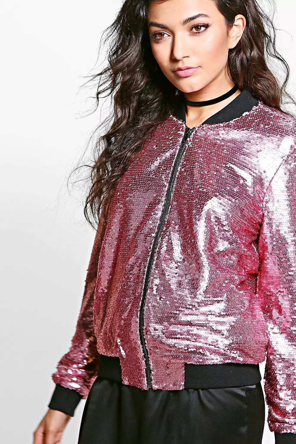 Pink glitter outlet bomber jacket