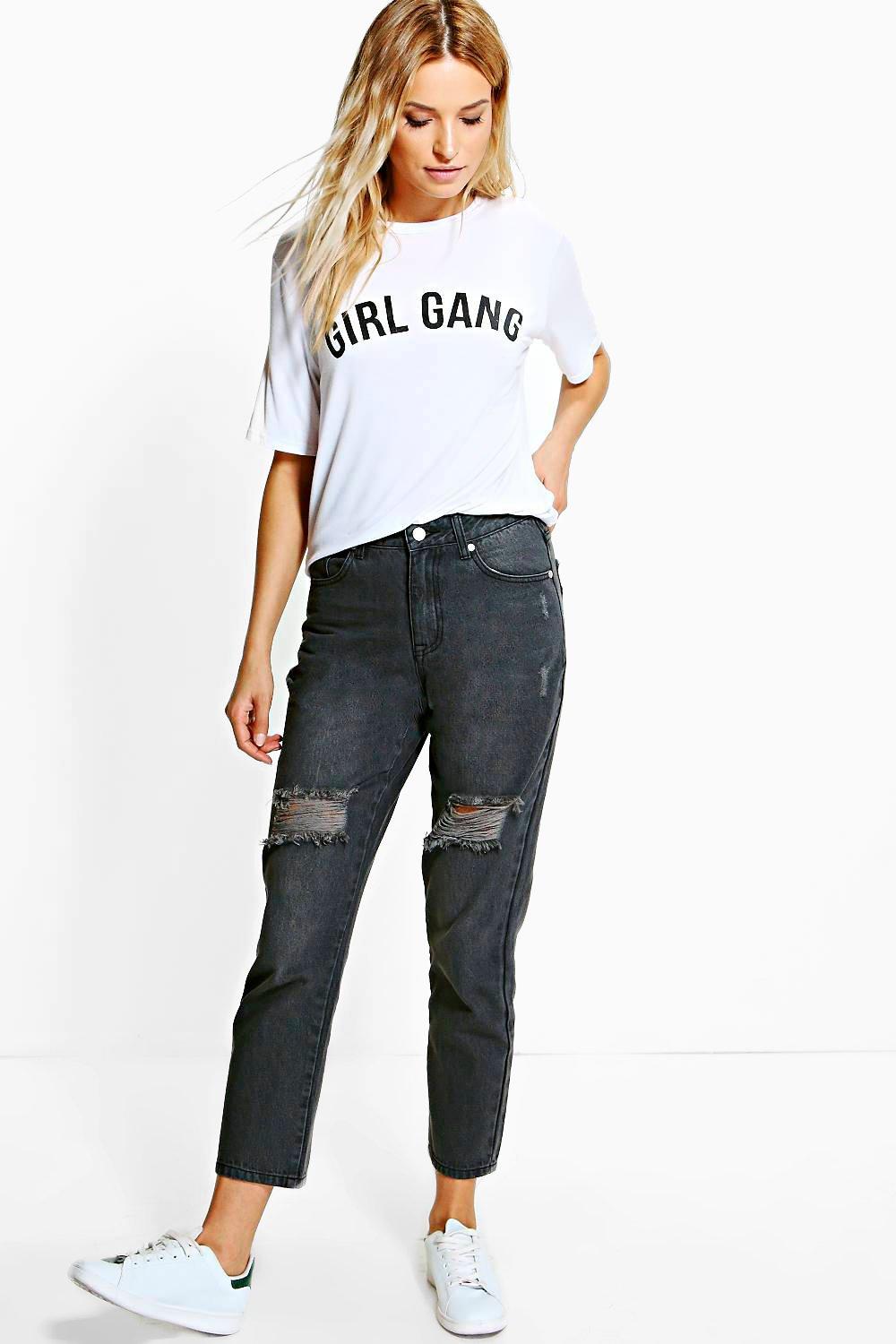 grey ripped boyfriend jeans