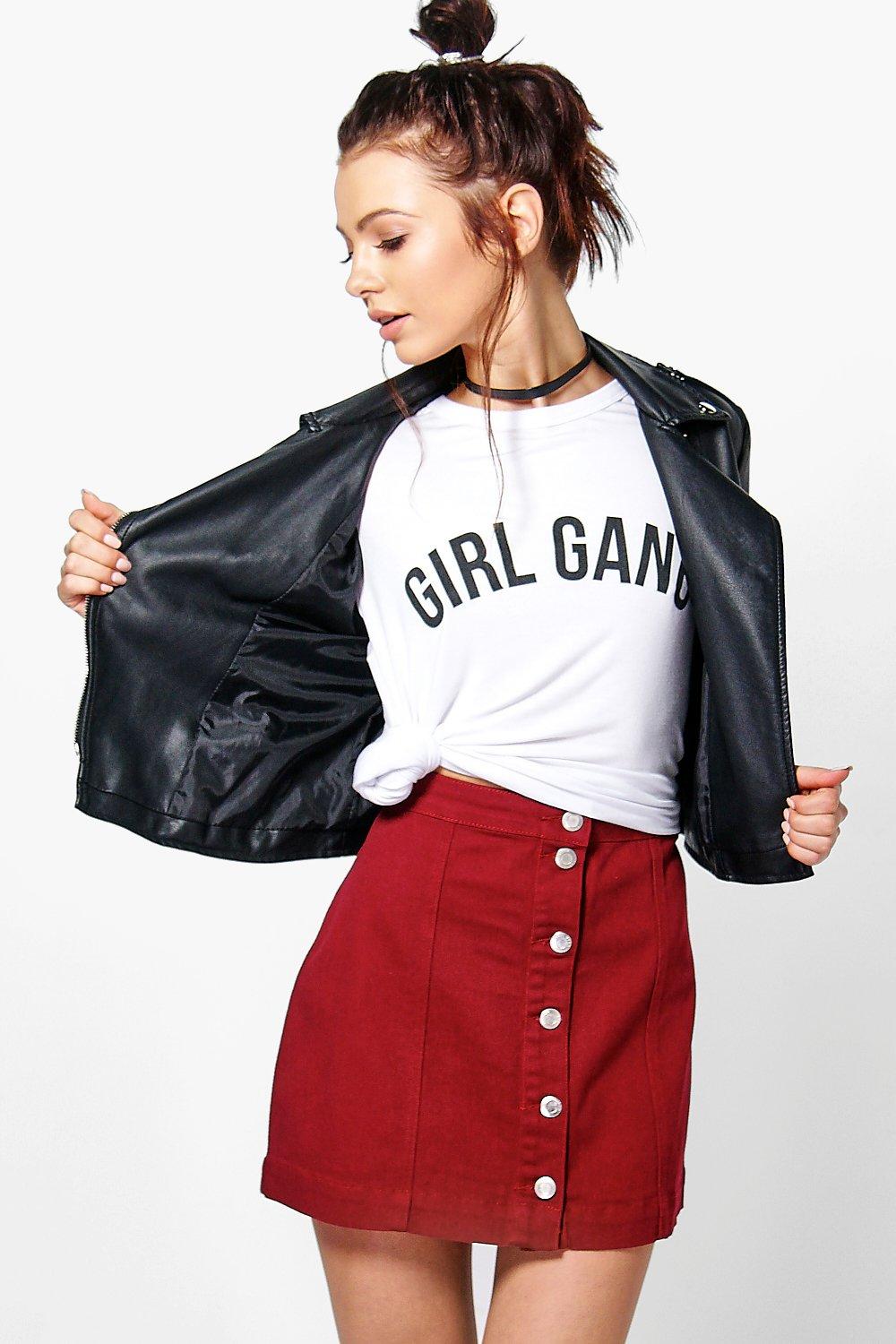 Jen Berry Button Through A Line Denim Skirt