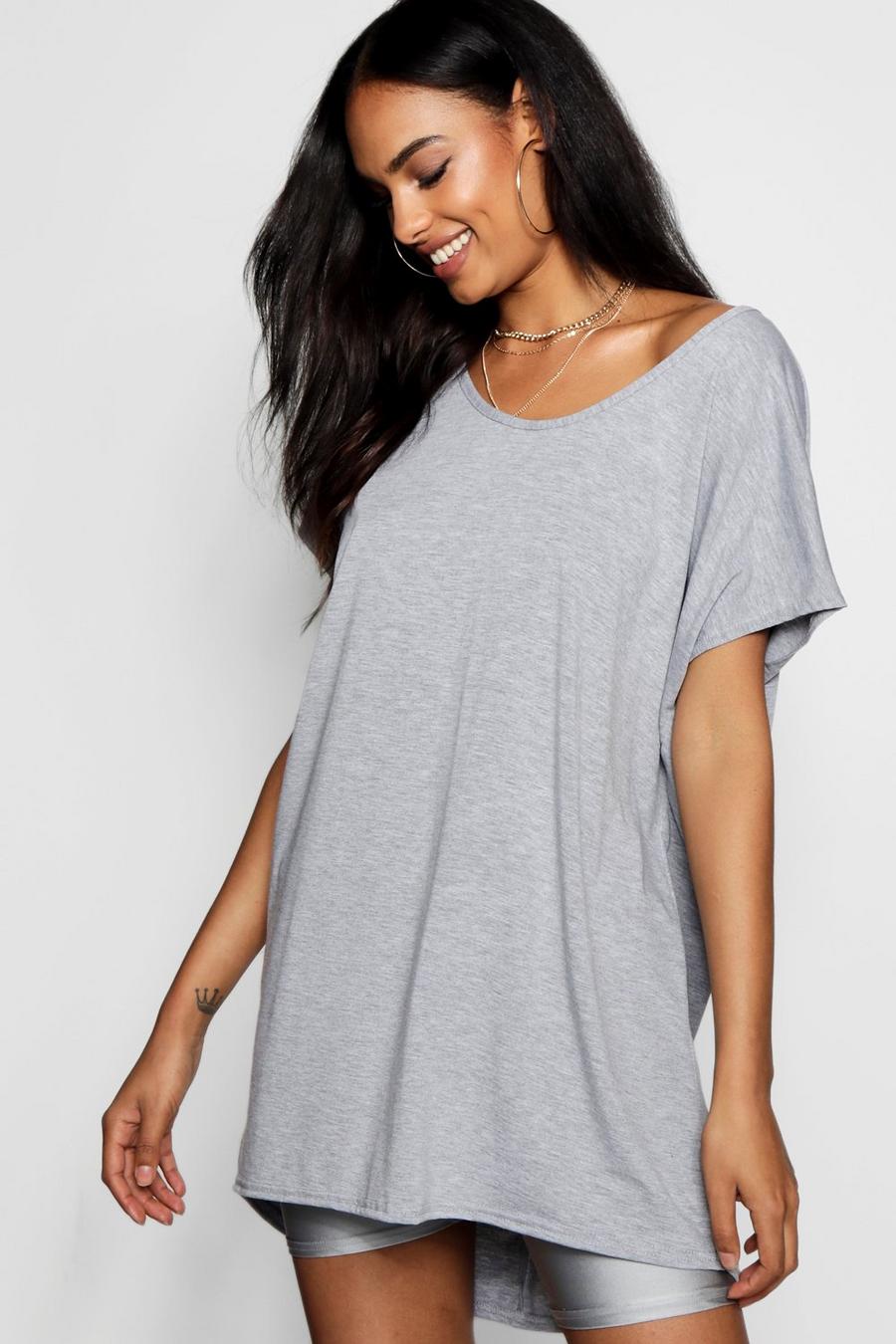 Grey Basic Oversized T-Shirt image number 1