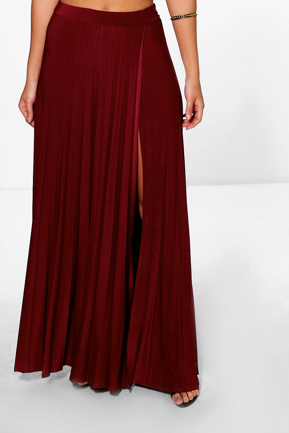 Burgundy clearance skirt boohoo