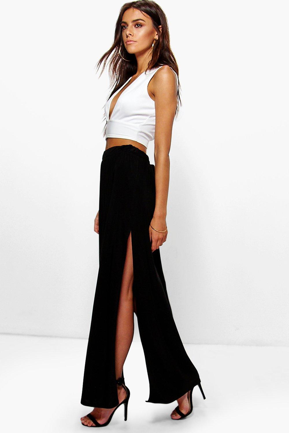 double side split maxi skirt