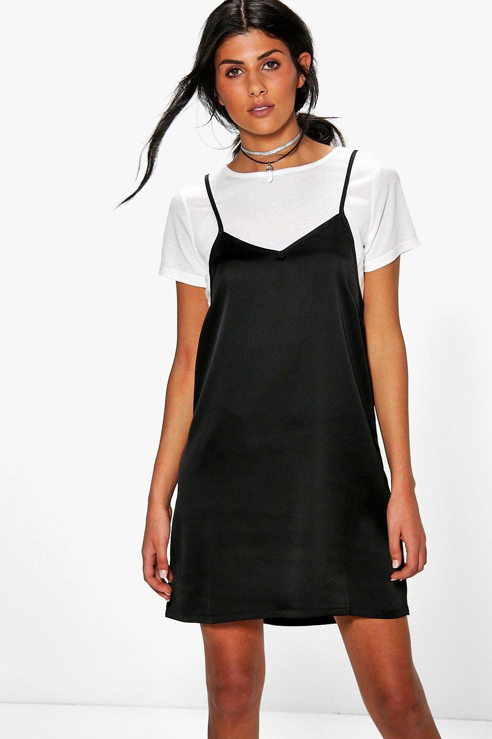 t shirt under slip dress