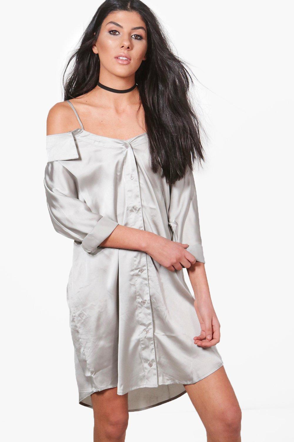 off shoulder collar dress