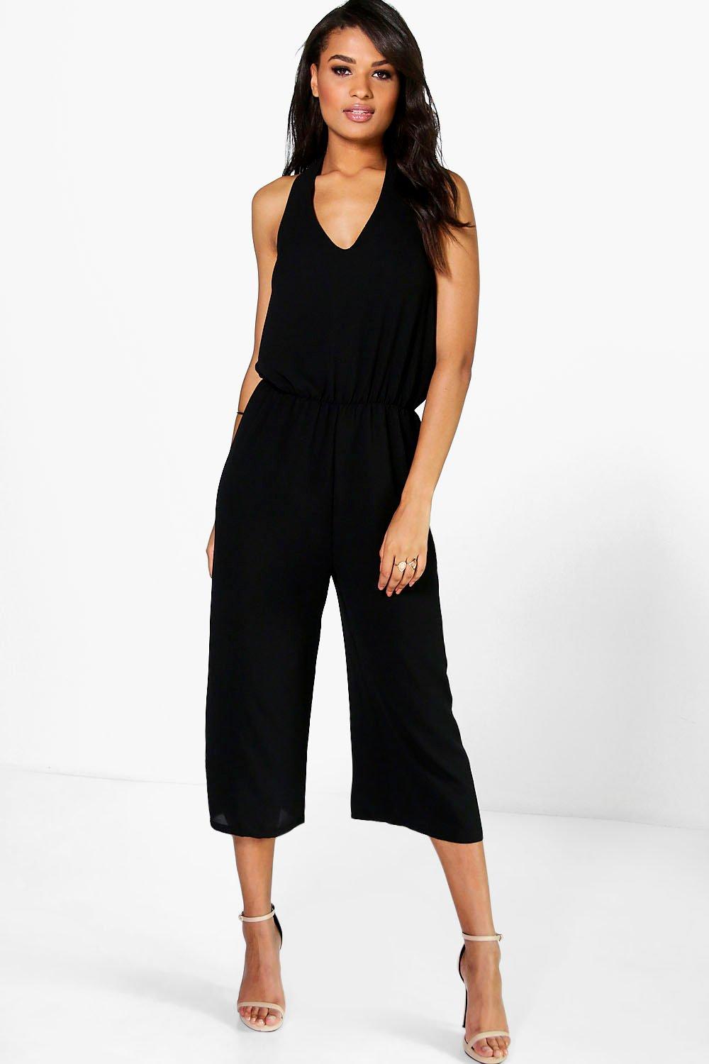 halter neck culotte jumpsuit