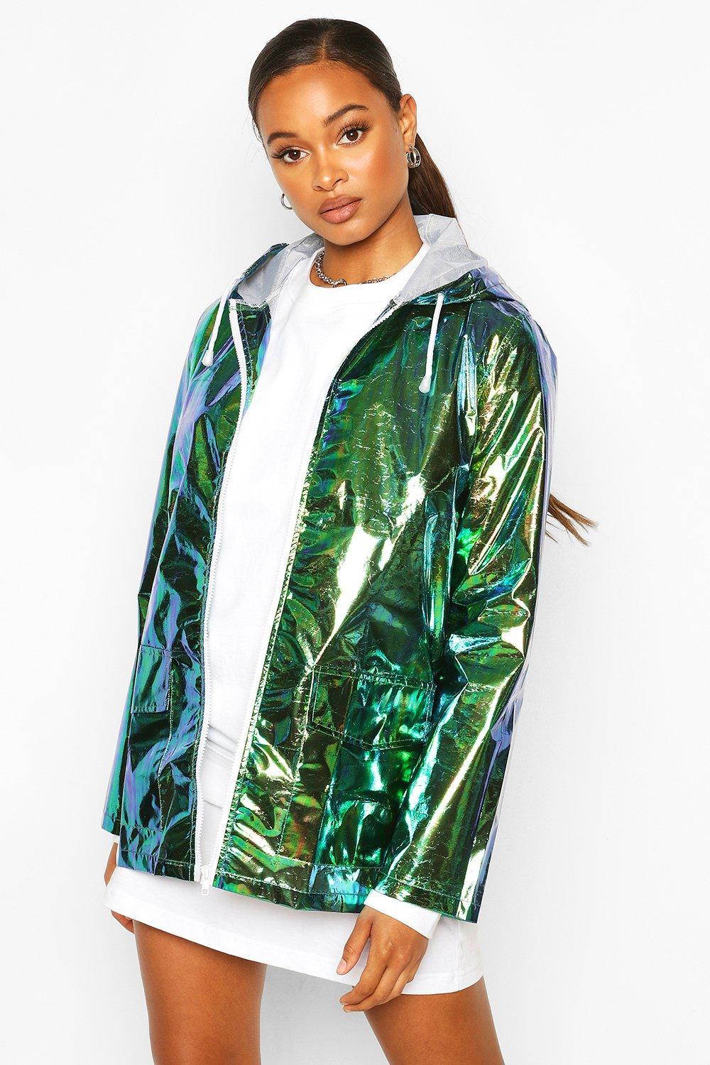 Green holographic 2025 rain mac