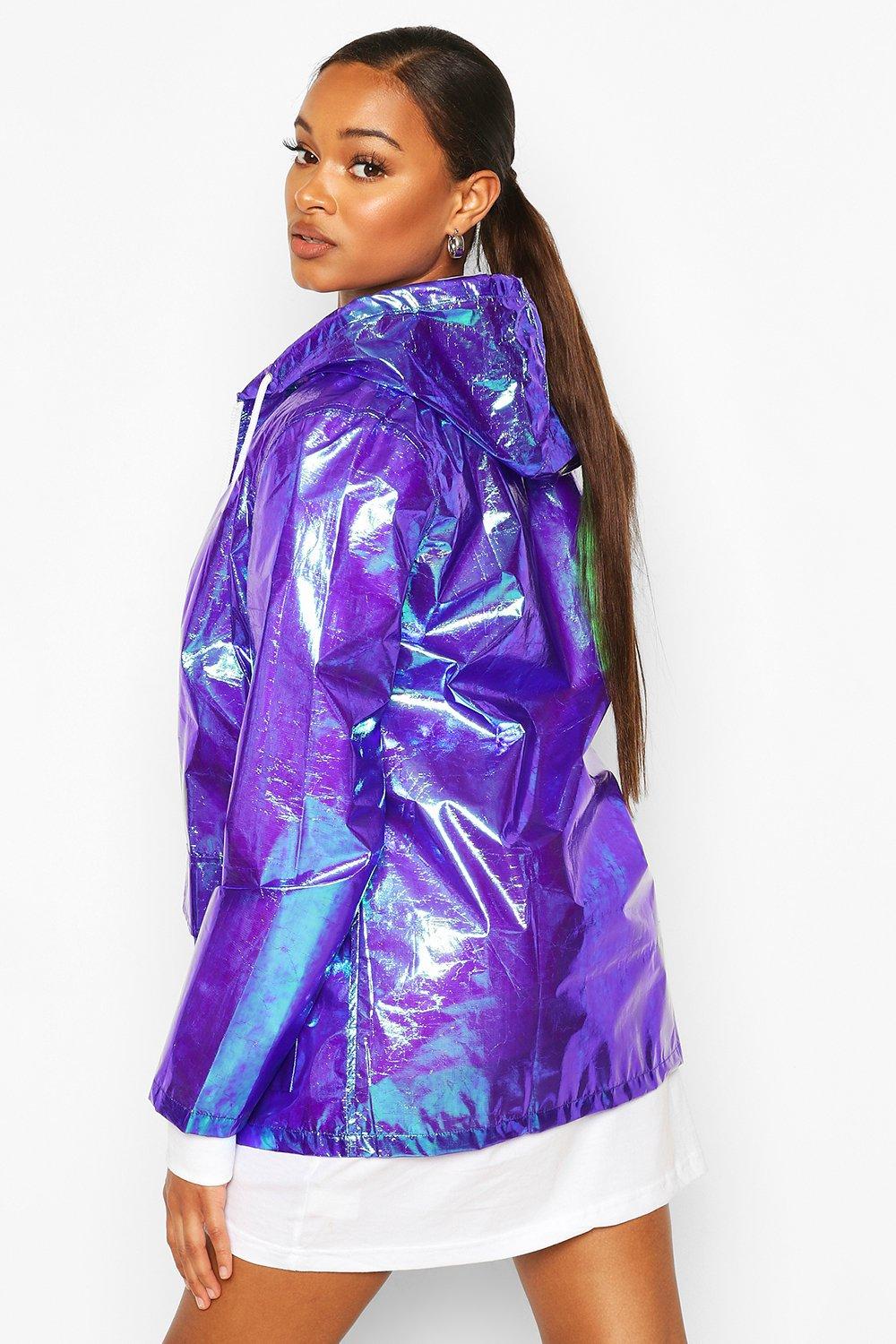 Iridescent raincoat hot sale womens