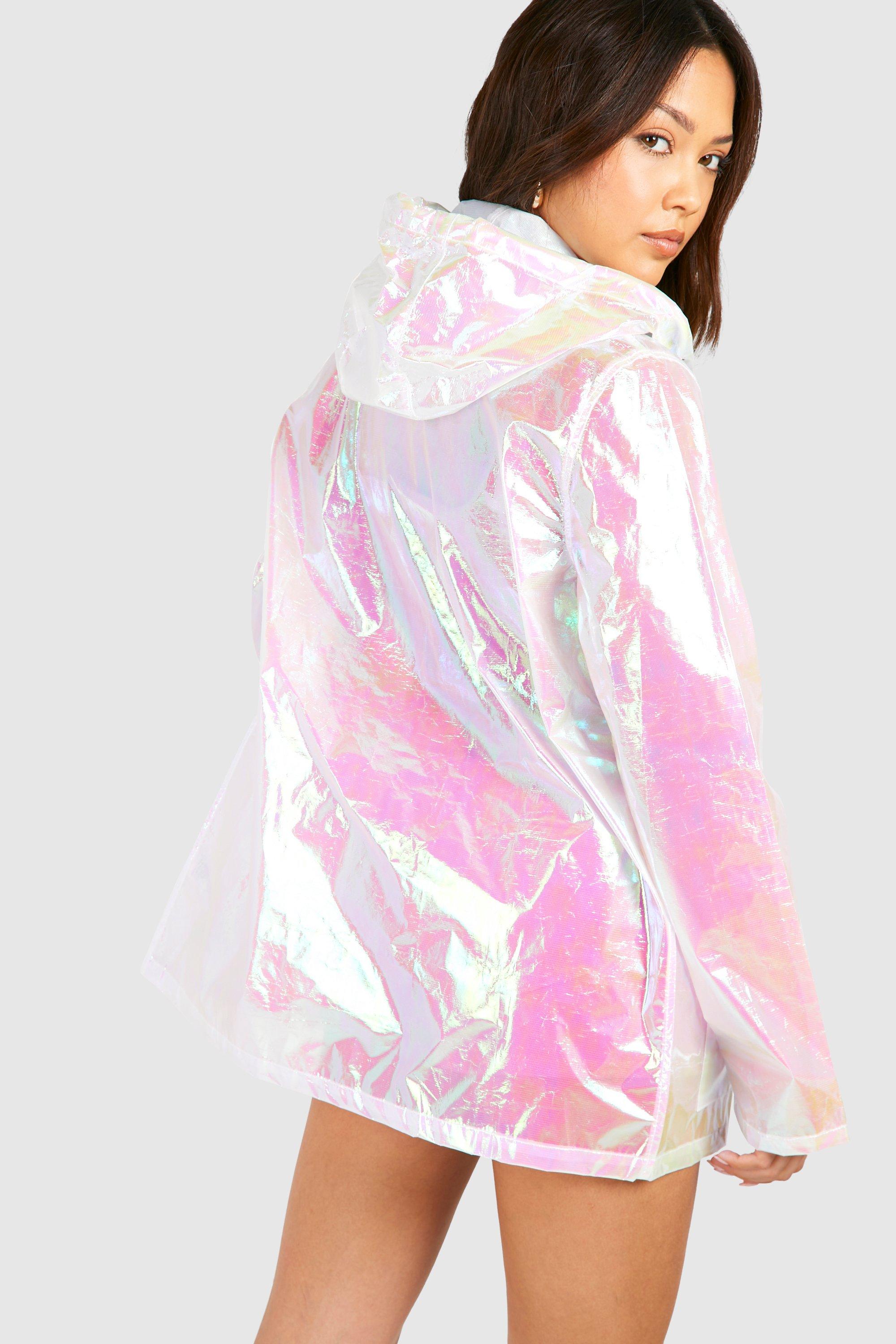 Holographic raincoat cheap