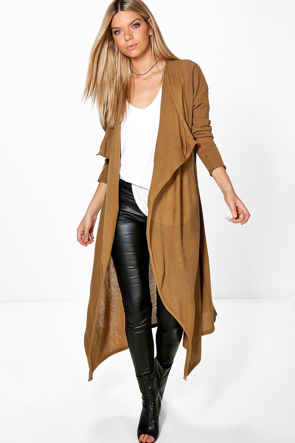 beige waterfall cardigan