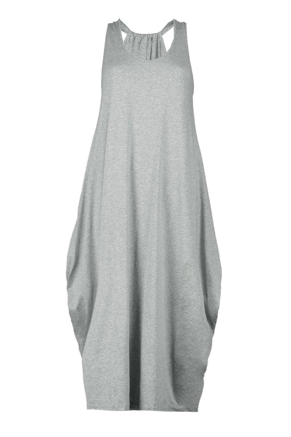 Racer Back Ruched Maxi Dress