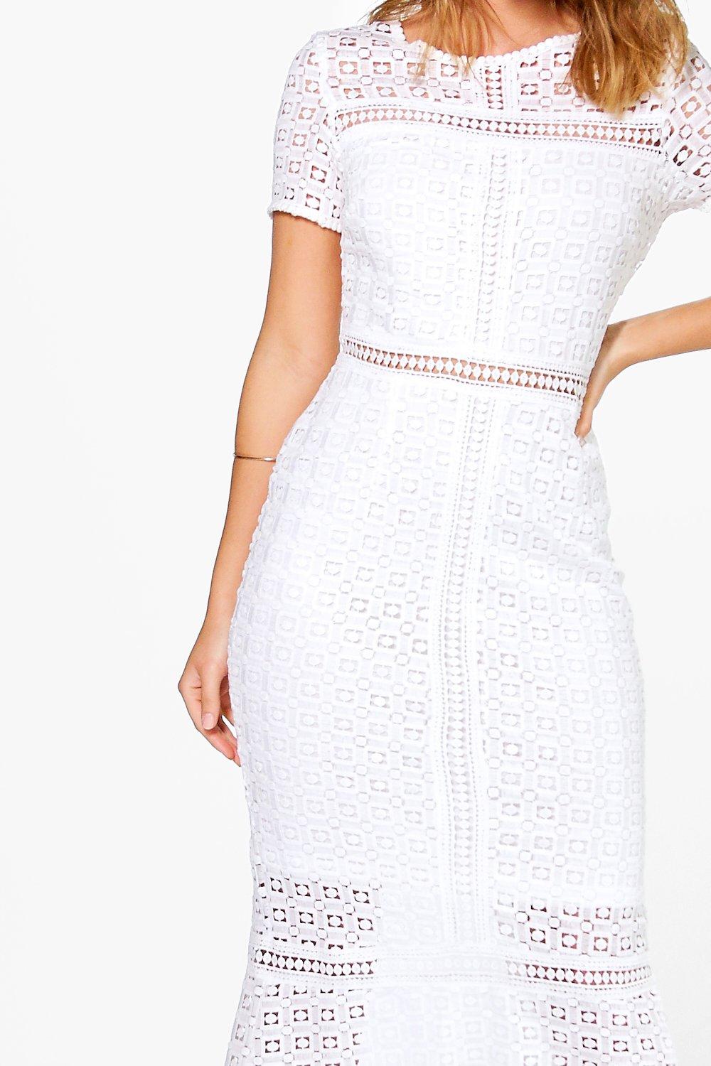 boohoo crochet midi dress