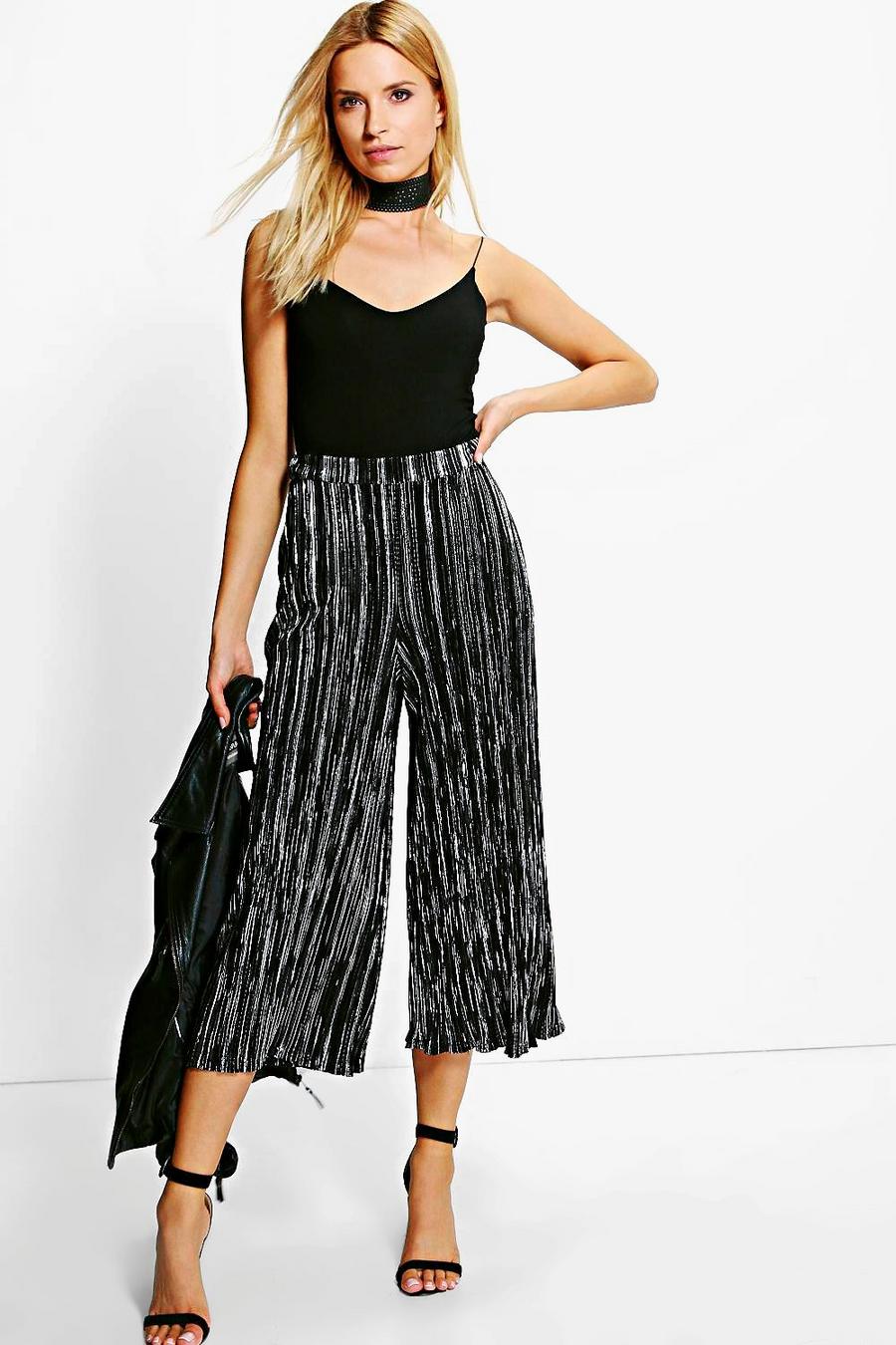 Ruby Metallic Pleated Culottes image number 1