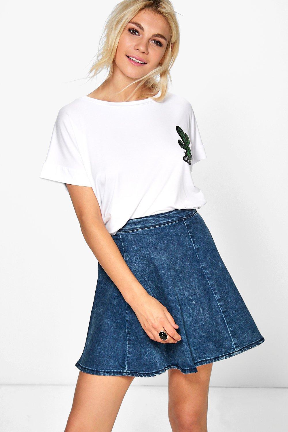 denim skater skirt