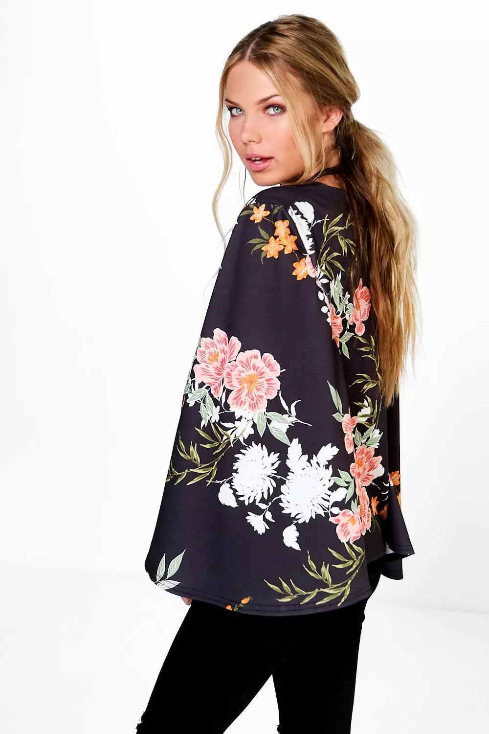 Floral on sale cape jacket