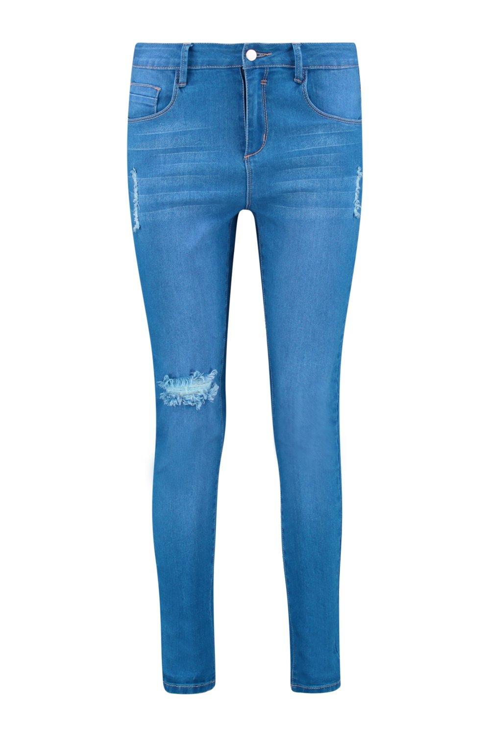 Royal blue best sale ripped jeans