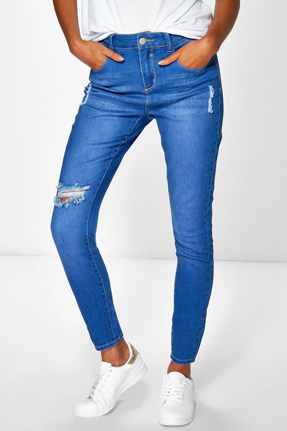bright blue skinny jeans